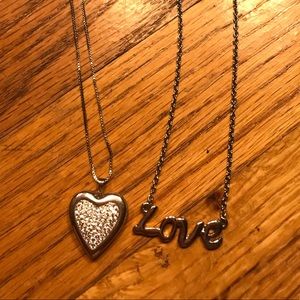 Heart Locket Necklace and “Love” Necklace